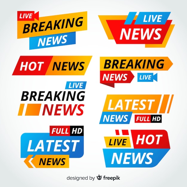 Free vector latest news banner collection