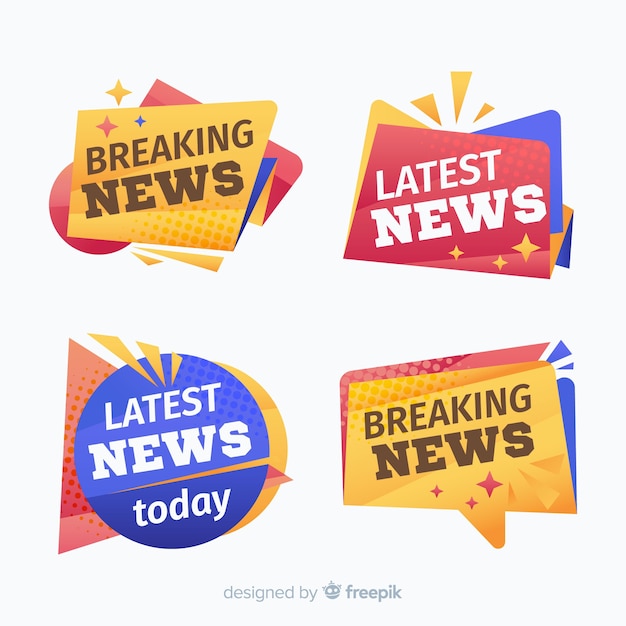 Free vector latest news banner collection