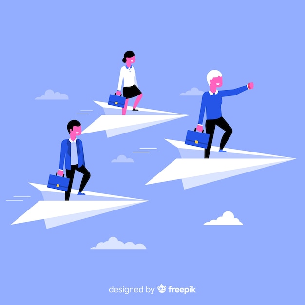 Free Vector leadership concept and paper planes