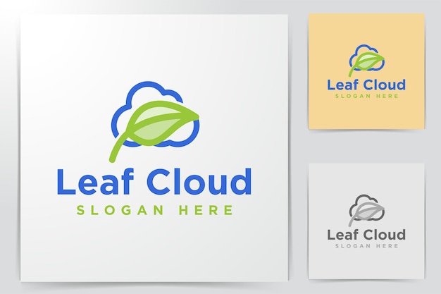 Leaf and cloud, healthy tech Logo Inspiration isolated on white background