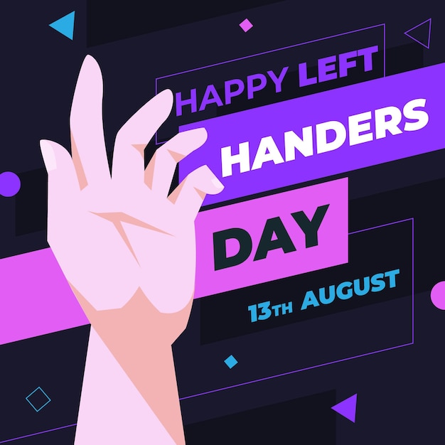 Free Vector left handers day in flat design