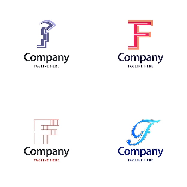 Free Vector letter f big logo pack design creative modern logos design for your business