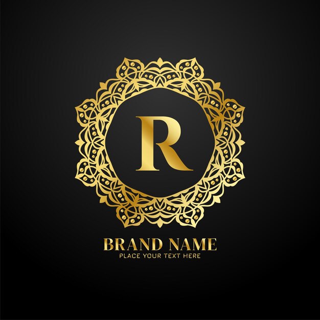 Letter R luxury brand logo concept design vector