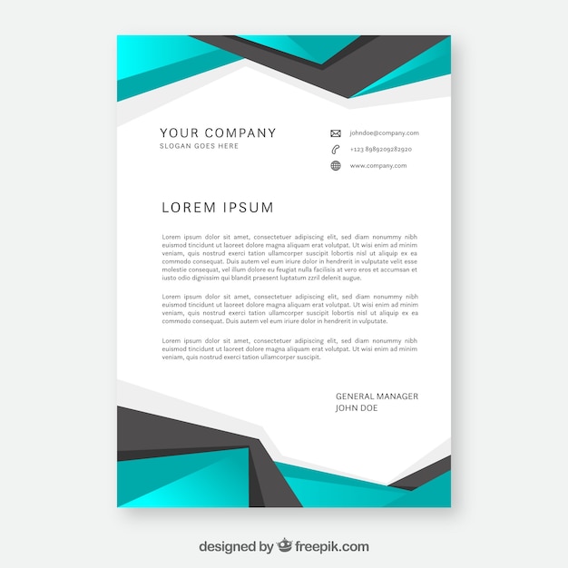 Free Vector letterhead template in flat style