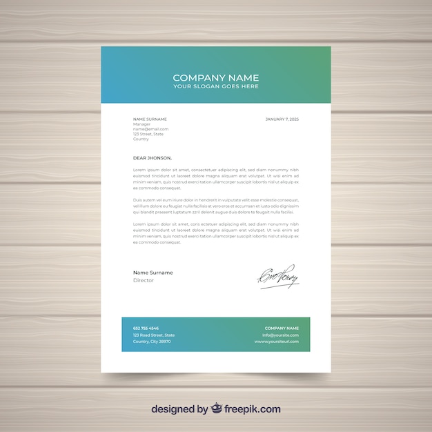 Free Vector letterhead template in gradient style