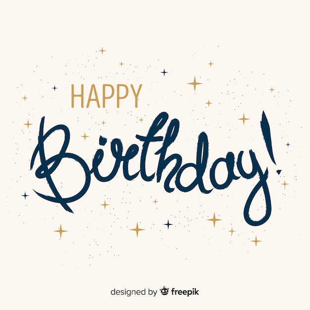 Free Vector lettering birthday