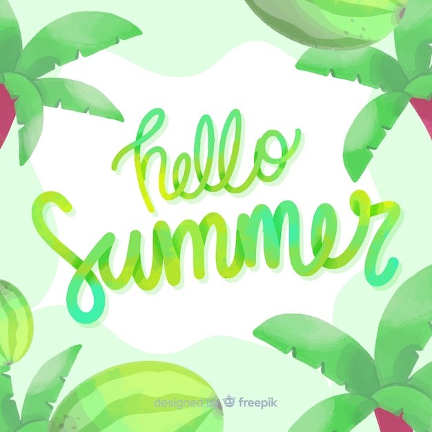 Free Vector lettering hello summer