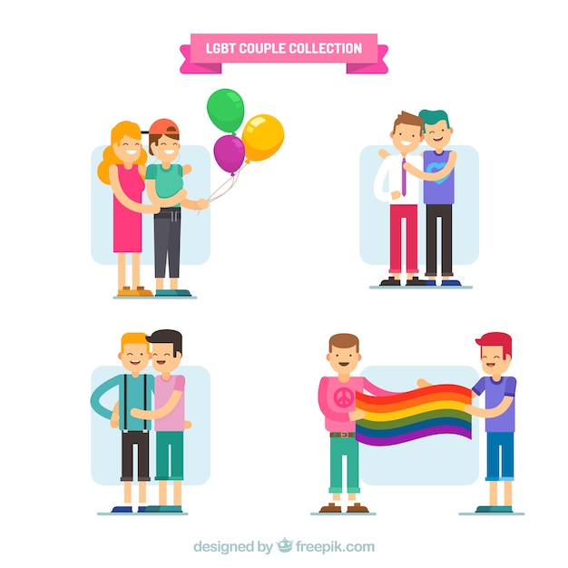 Free Vector lgbt pride couples collection