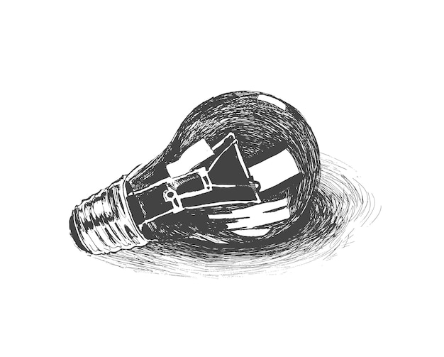 Light Bulb Hand Drawn Sketch Vector illustration