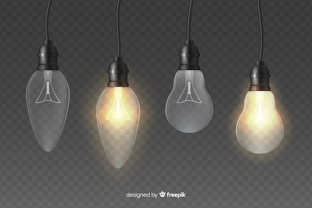 Free Vector light effect illustration realistic bulbs