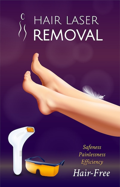 Free Vector light sheer epilation poster