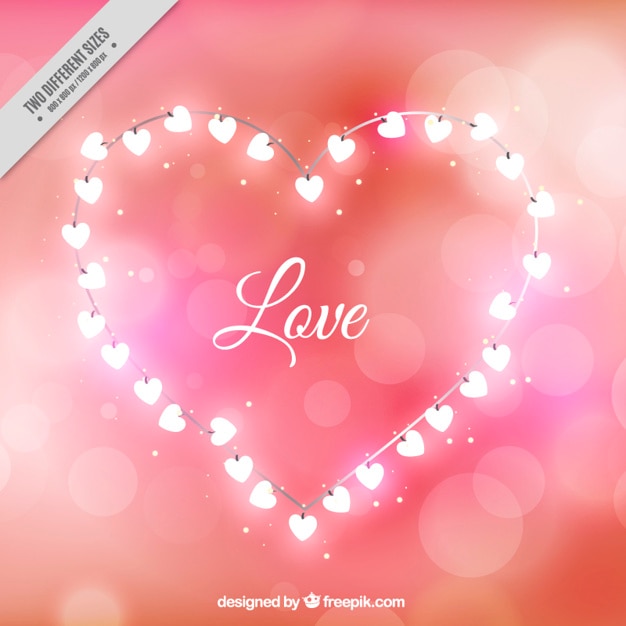 Free Vector lights heart bokeh background 