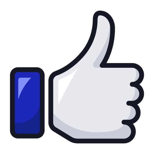 Free vector like button thumbs up cartoon style