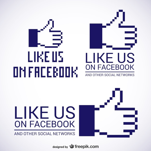 Free vector like us on facebook logos