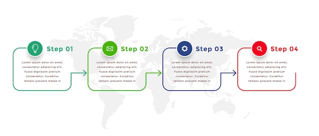 Line style directional infographic template