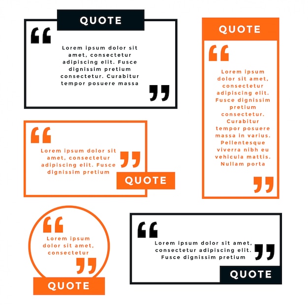 Free Vector line style geometric quotes template set