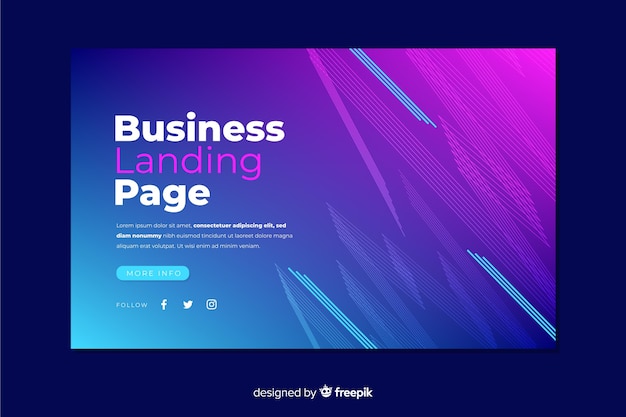 Lineal shapes landing page template