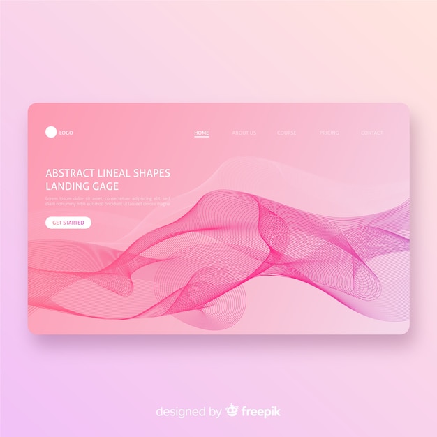 Free Vector lineal shapes landing page template