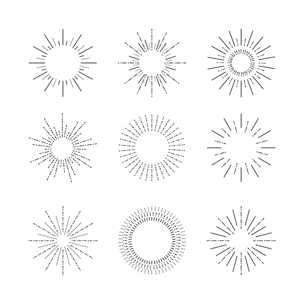 Linear flat sunburst collection