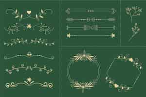 Free vector linear flat wedding ornaments