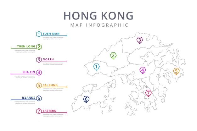 Free Vector linear hong kong map infographic