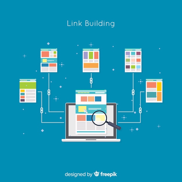 Free Vector link building concept