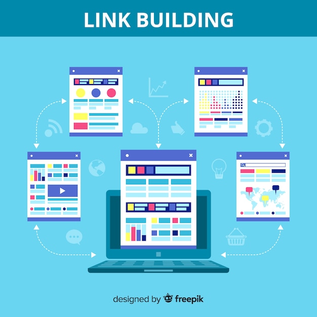 Free Vector link building concept