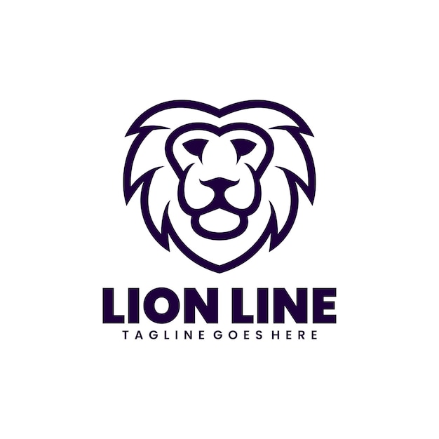 Free Vector lion line art design