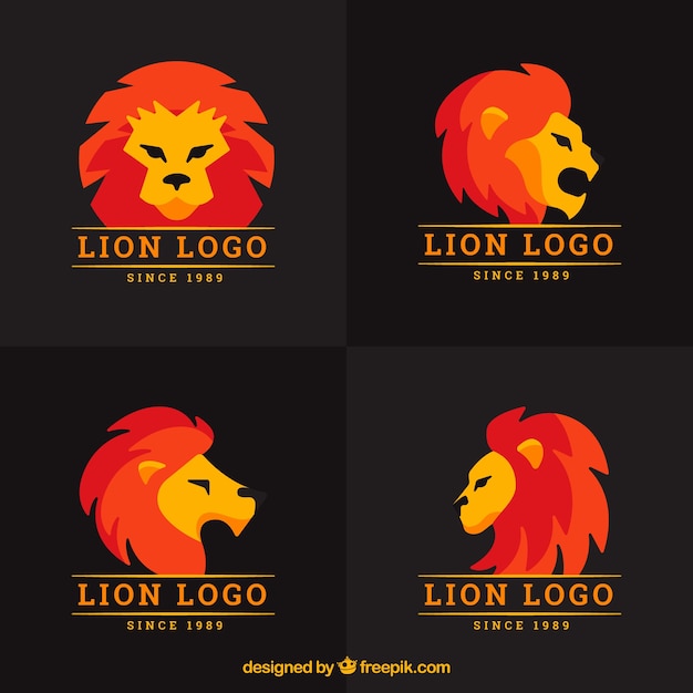 Free vector lion logos, full color