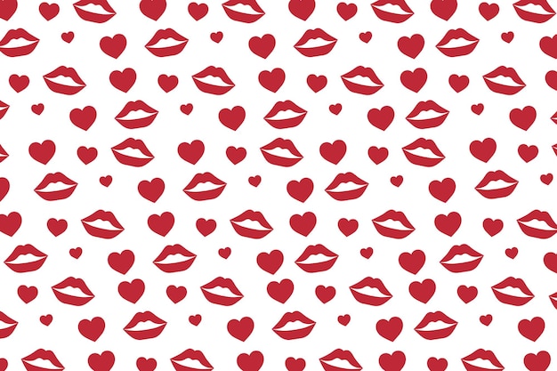 Free Vector lips and hearts background