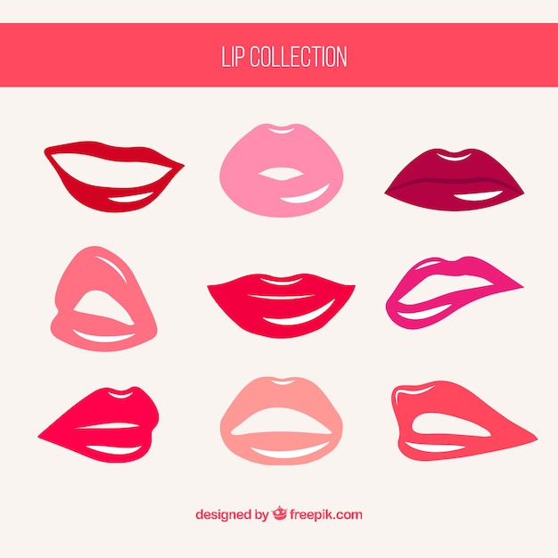 Free Vector lips with different expressions