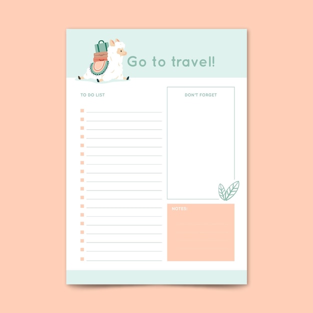 Free Vector to do list template