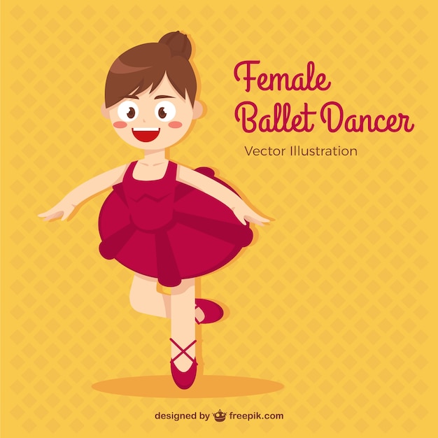 Free Vector little ballet dancer in cartoon style