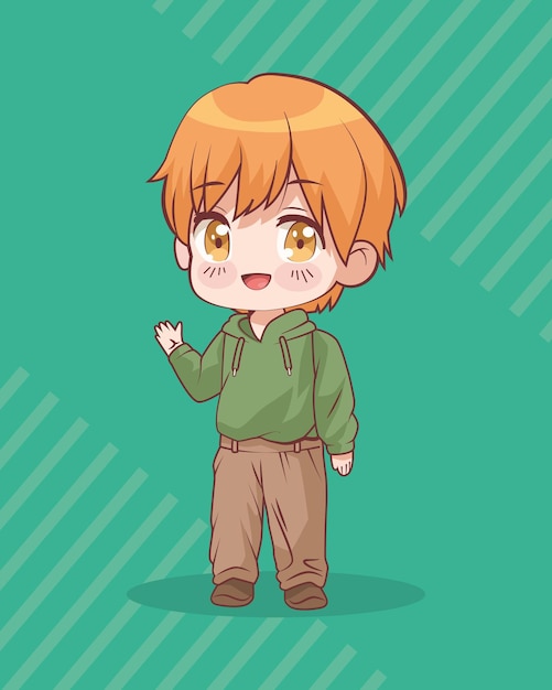 Free vector little blond boy anime