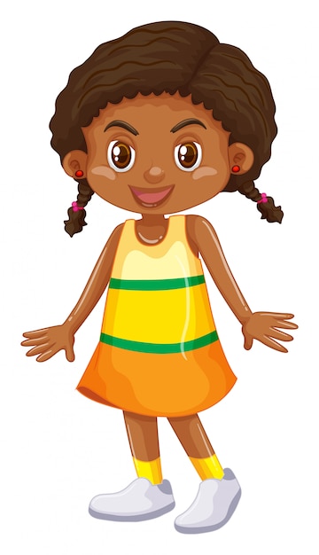 Free Vector little girl in yellow skirt