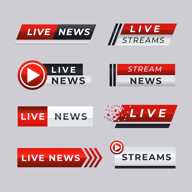 Free Vector live stream news banners