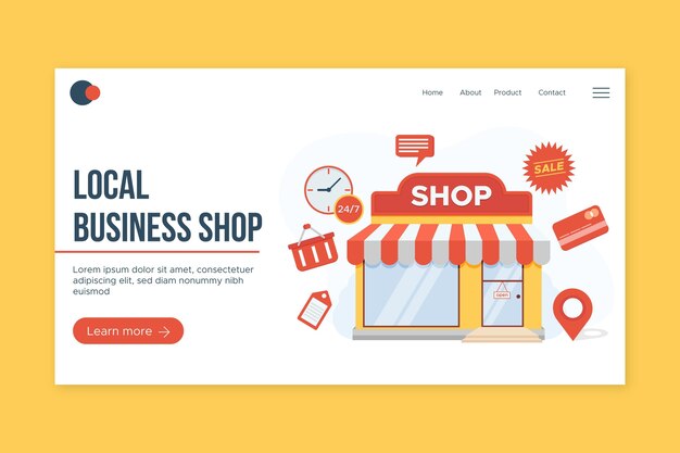 Local business landing page template