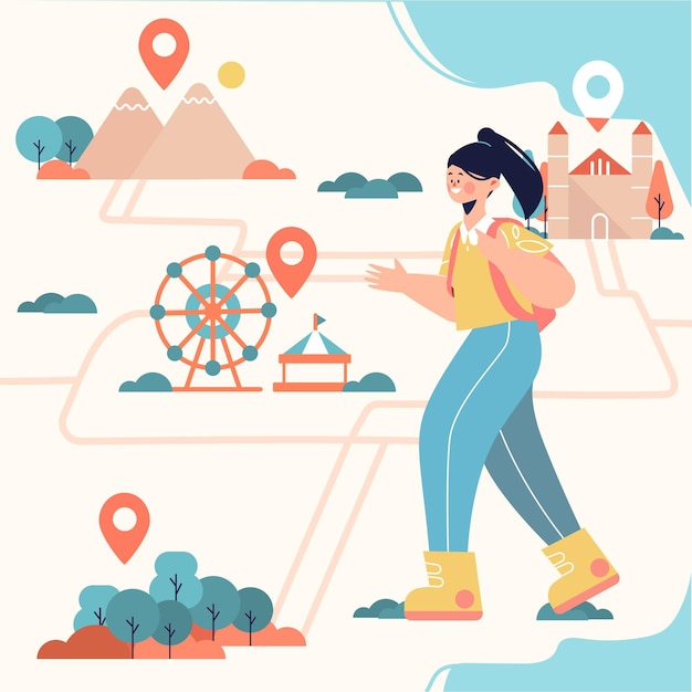 Free Vector local tourism concept illustration