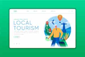 Free vector local tourism - landing page