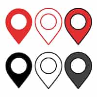 Free vector location pin multiple styles set