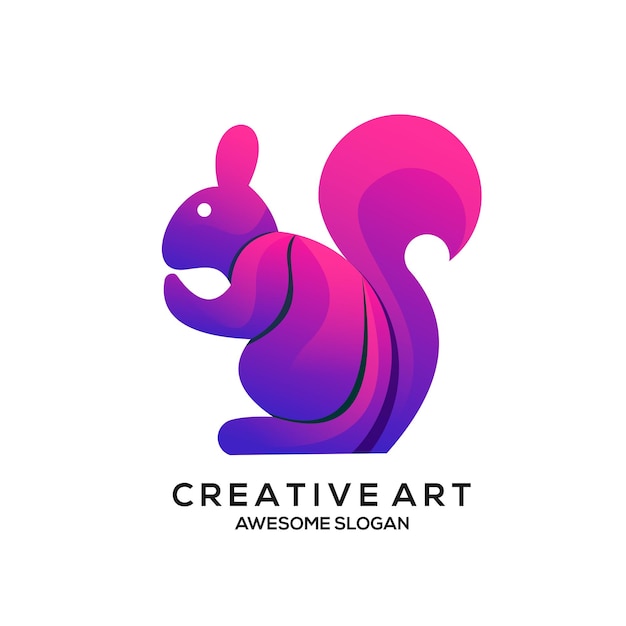 Free Vector logo squirrel gradient colorful design