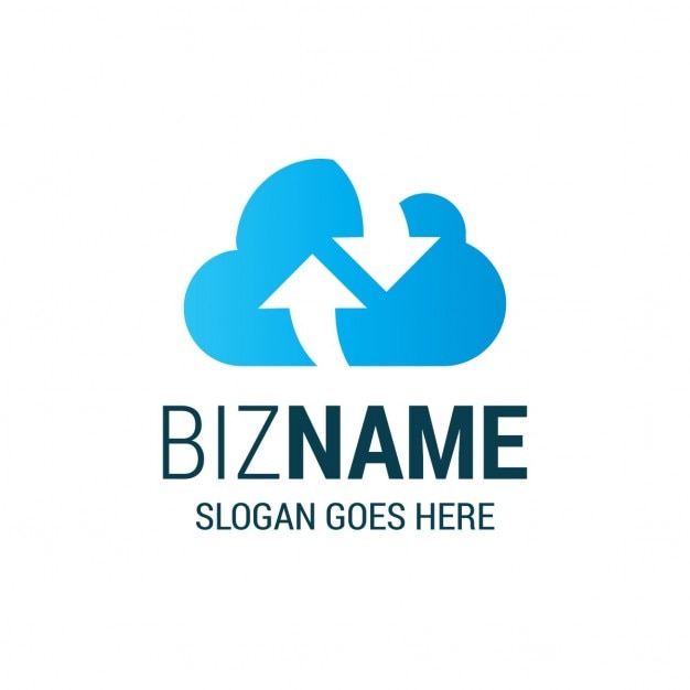 Free Vector logo with a blue cloud and two arrows