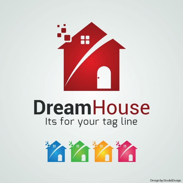 Free Vector logo with a red house