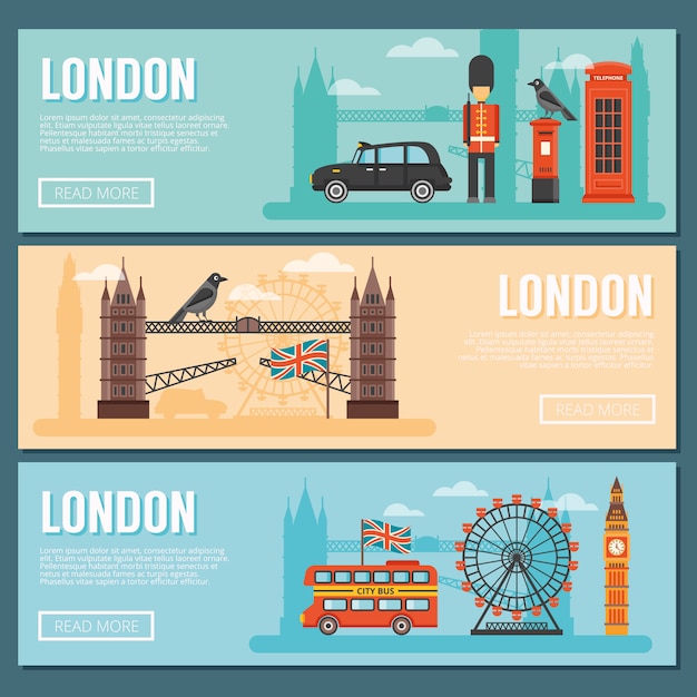 Free Vector london banner set