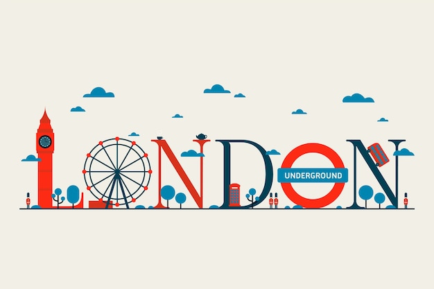 Free vector london city lettering