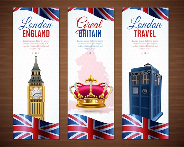 Free vector london vertical banners collection