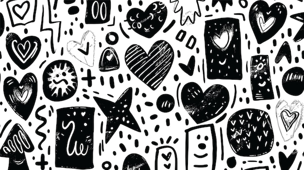 Free vector love graphic doodles pattern wallpaper