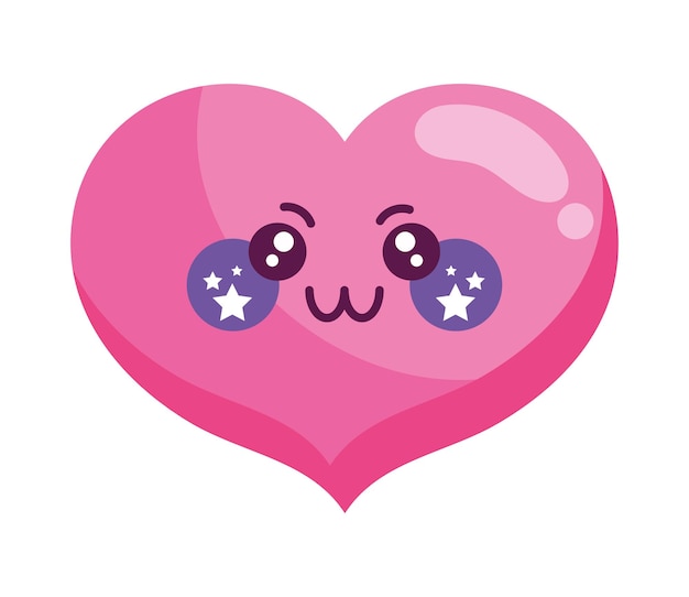 Free vector love heart kawaii