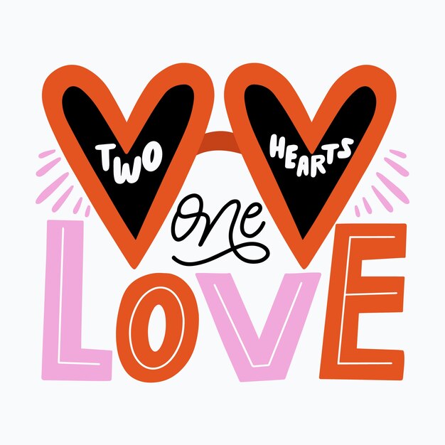 Love lettering message concept