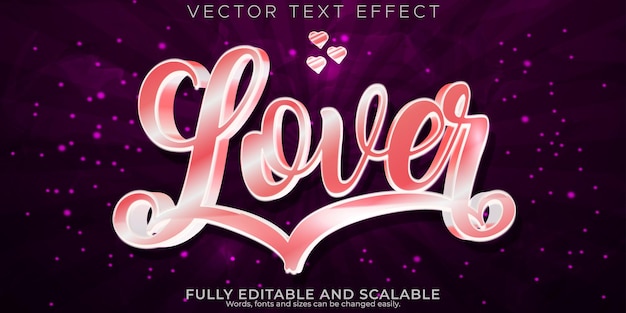 Free Vector love text effect editable date and darling text style